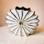 Ceramic White Home Décor With Golden Design