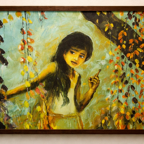 Artistic Girl Wall Painting Frame