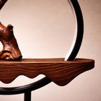 Metallic Stand, Wooden Tree And Base, Light Ring