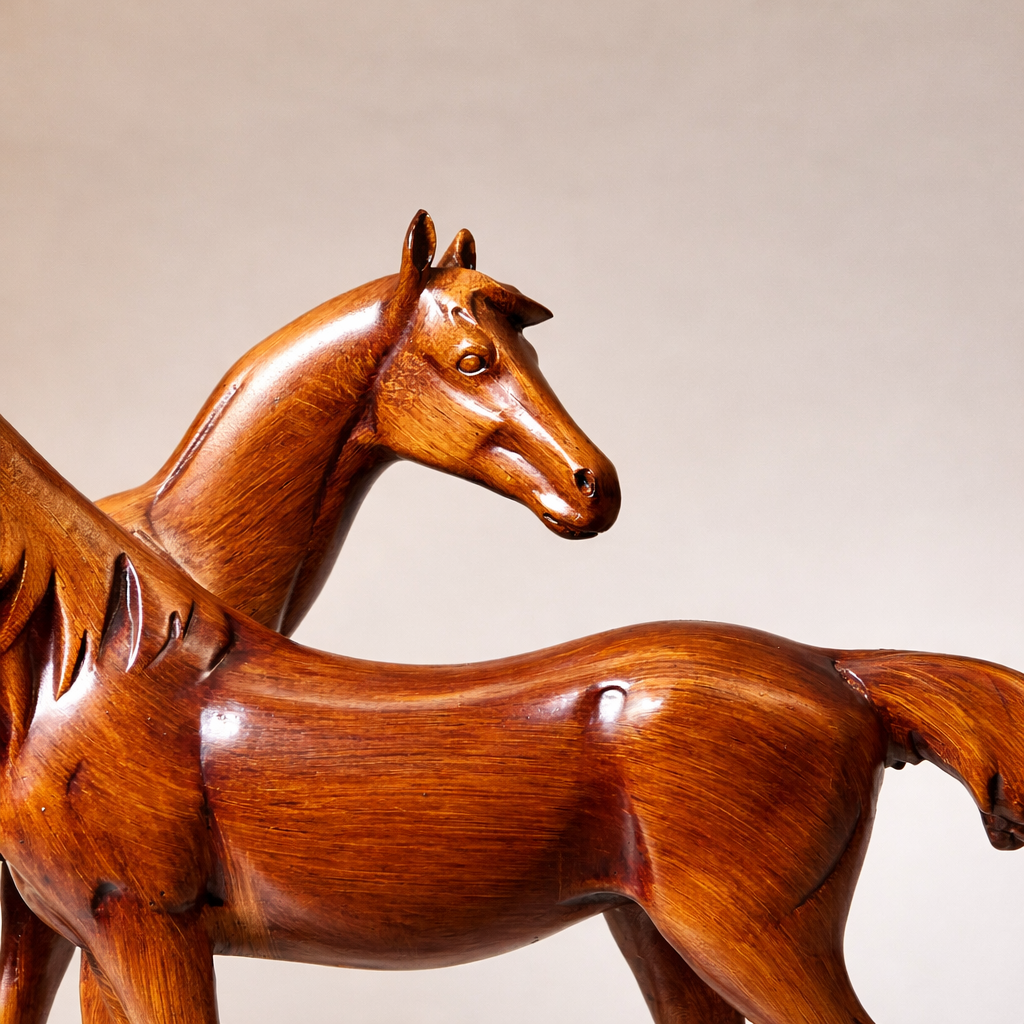 One Pair Of Wooden Horse