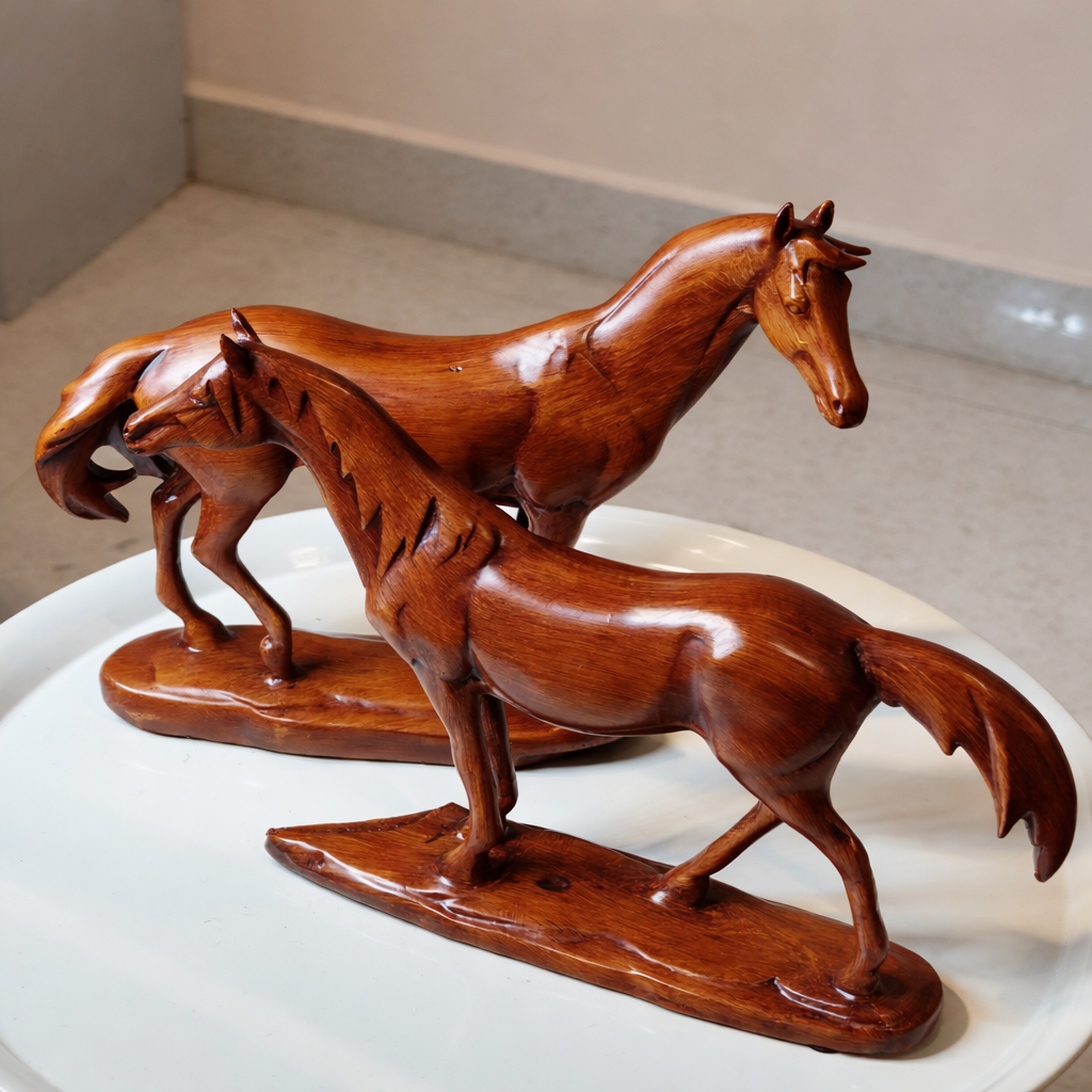 One Pair Of Wooden Horse