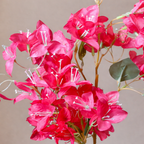 White Flower Waise Along With Plastic Leaves And Pink Flowers