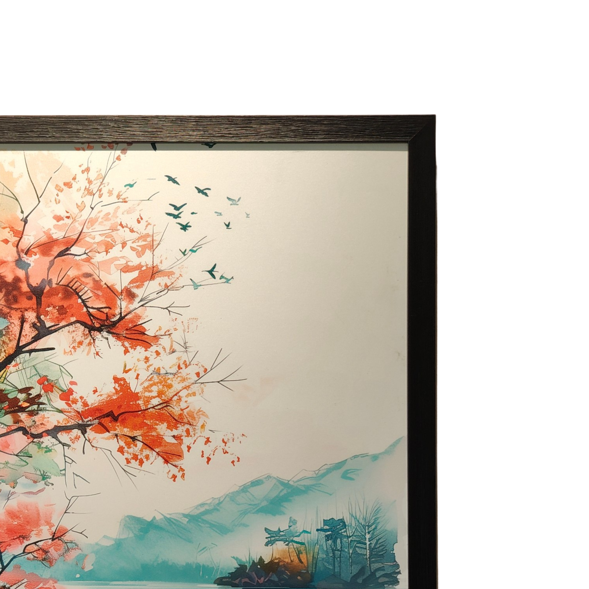 Autumn Tree Lake Wall Art Frame