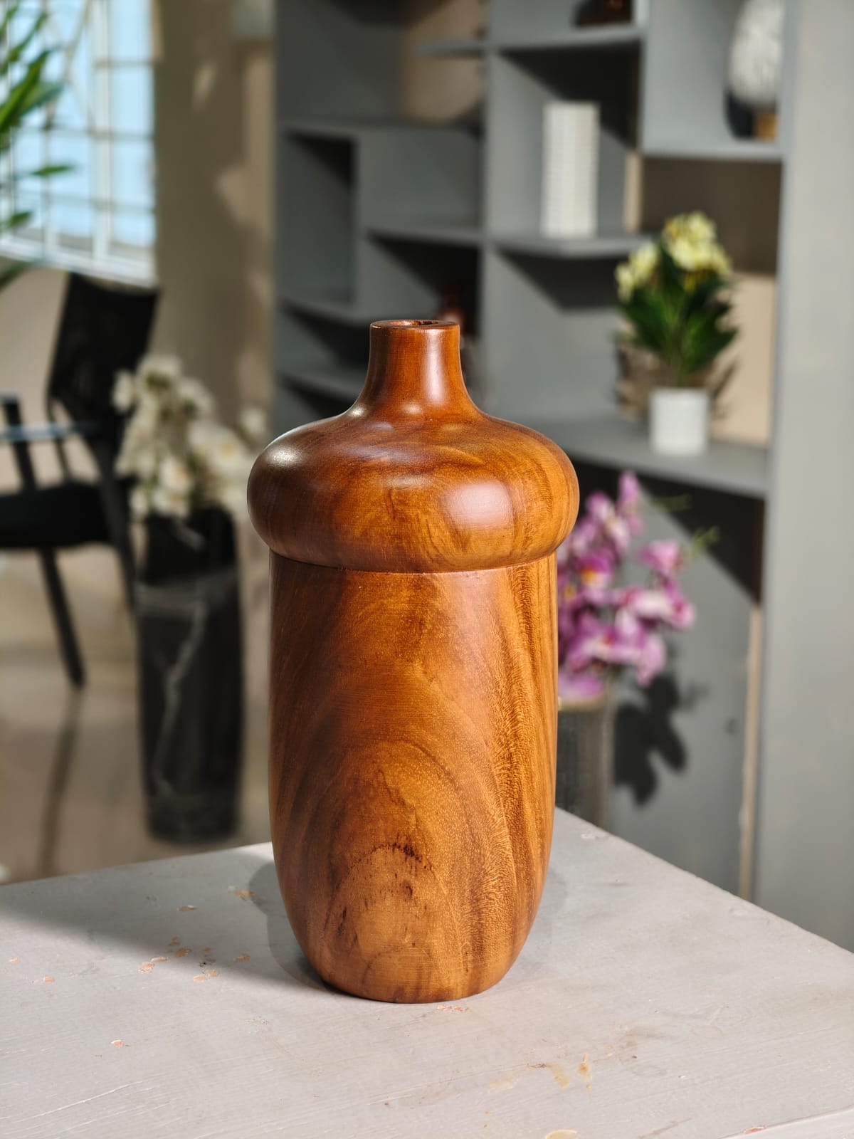 Wooden Flower Vase